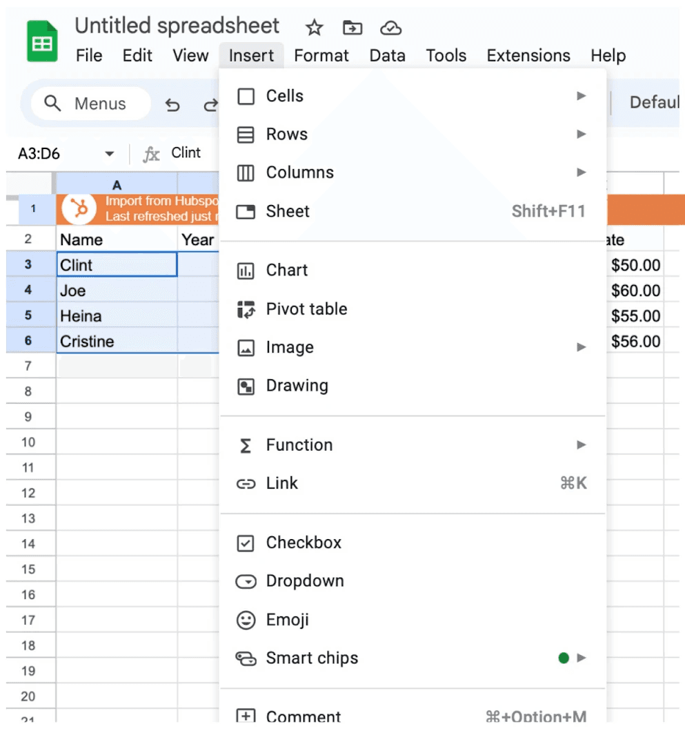 Choose the cells that have the data, click on Insert, and choose Pivot table