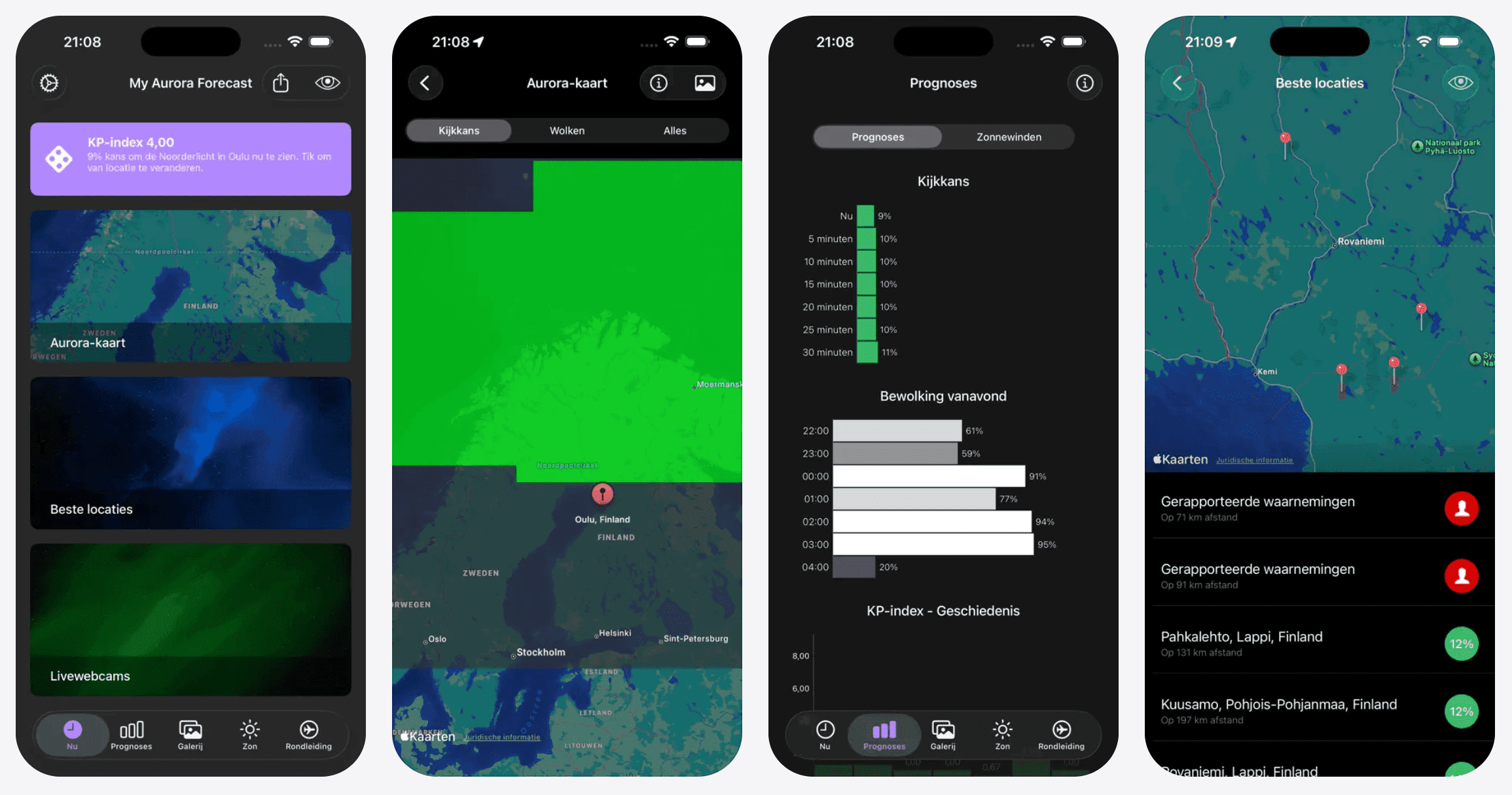 My Aurora Forecast travel app (best travel apps 2026)