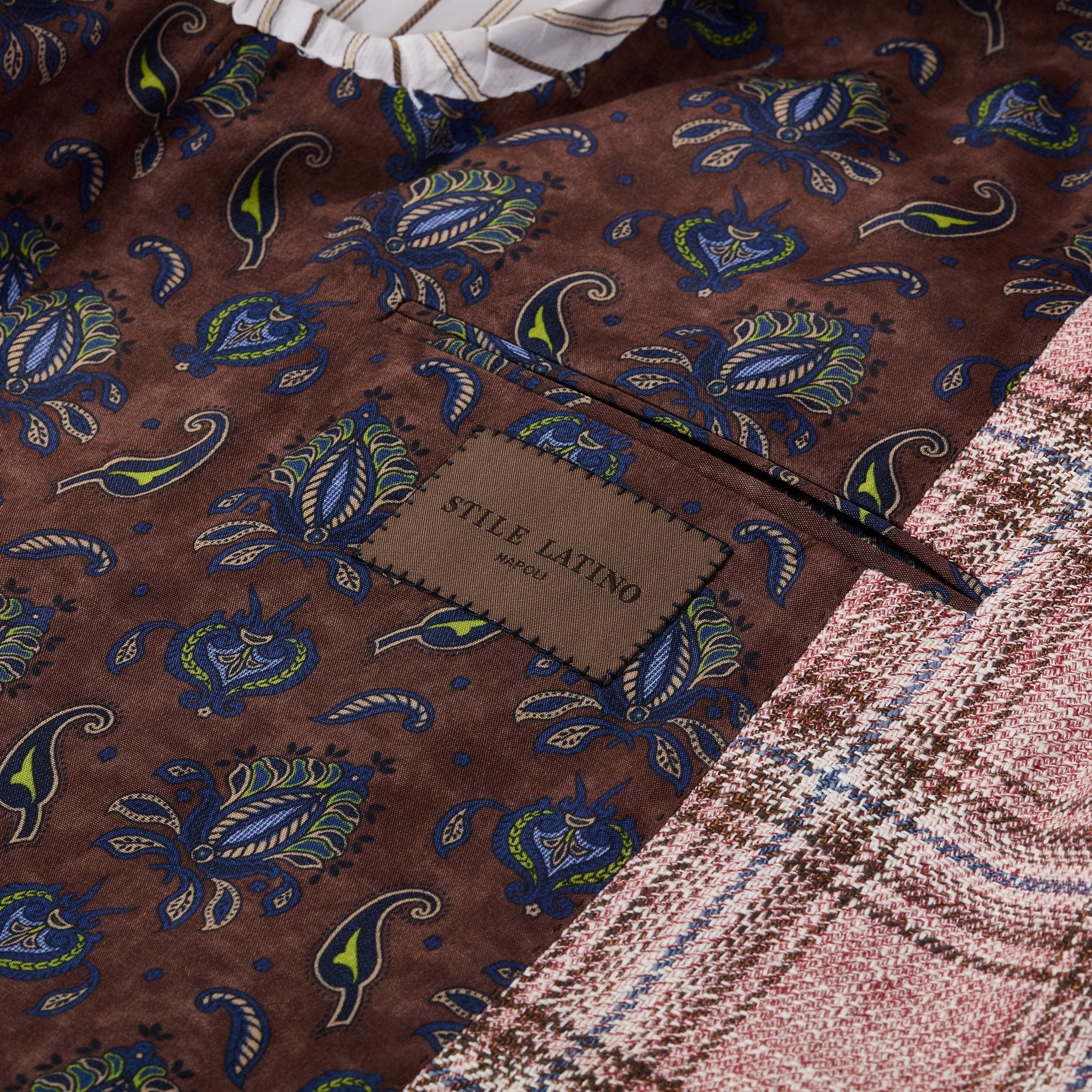 Pink and Brown Striped Blazer - Adda River