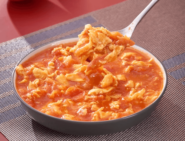 Frozen tomato scrambled eggs for rice dishes