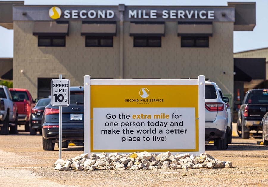Photo of the sign at Second Mile Service Company