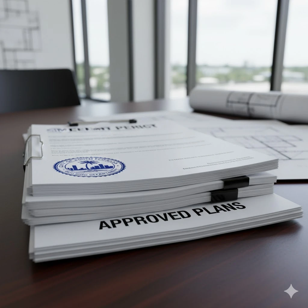 Professional permit management for commercial construction projects