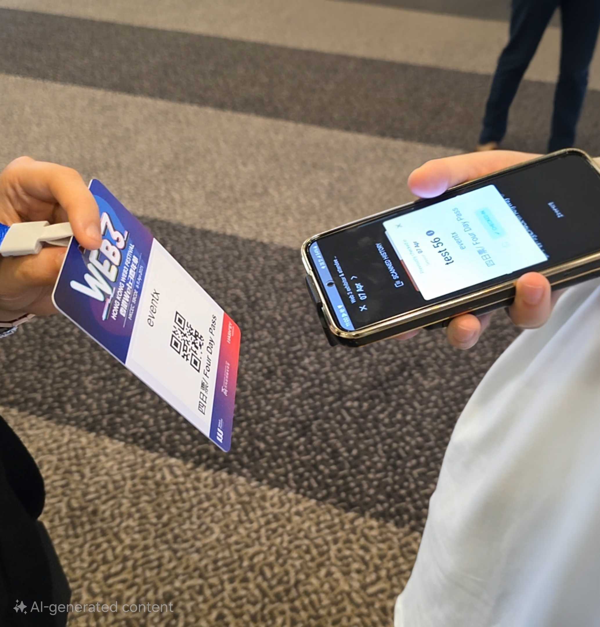 Scanning the QR code for event check-in onsite