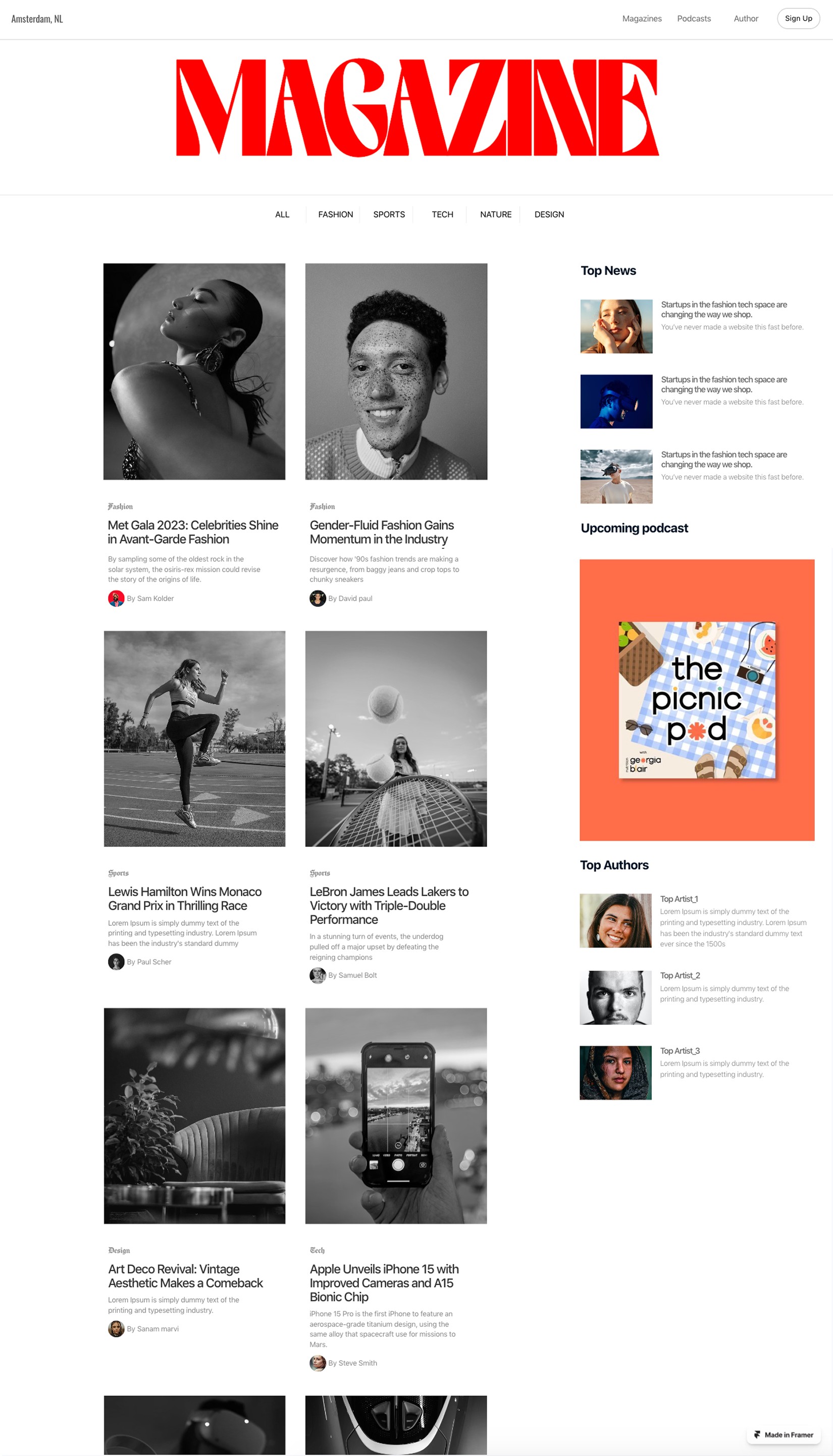 Magazine - Framer Template