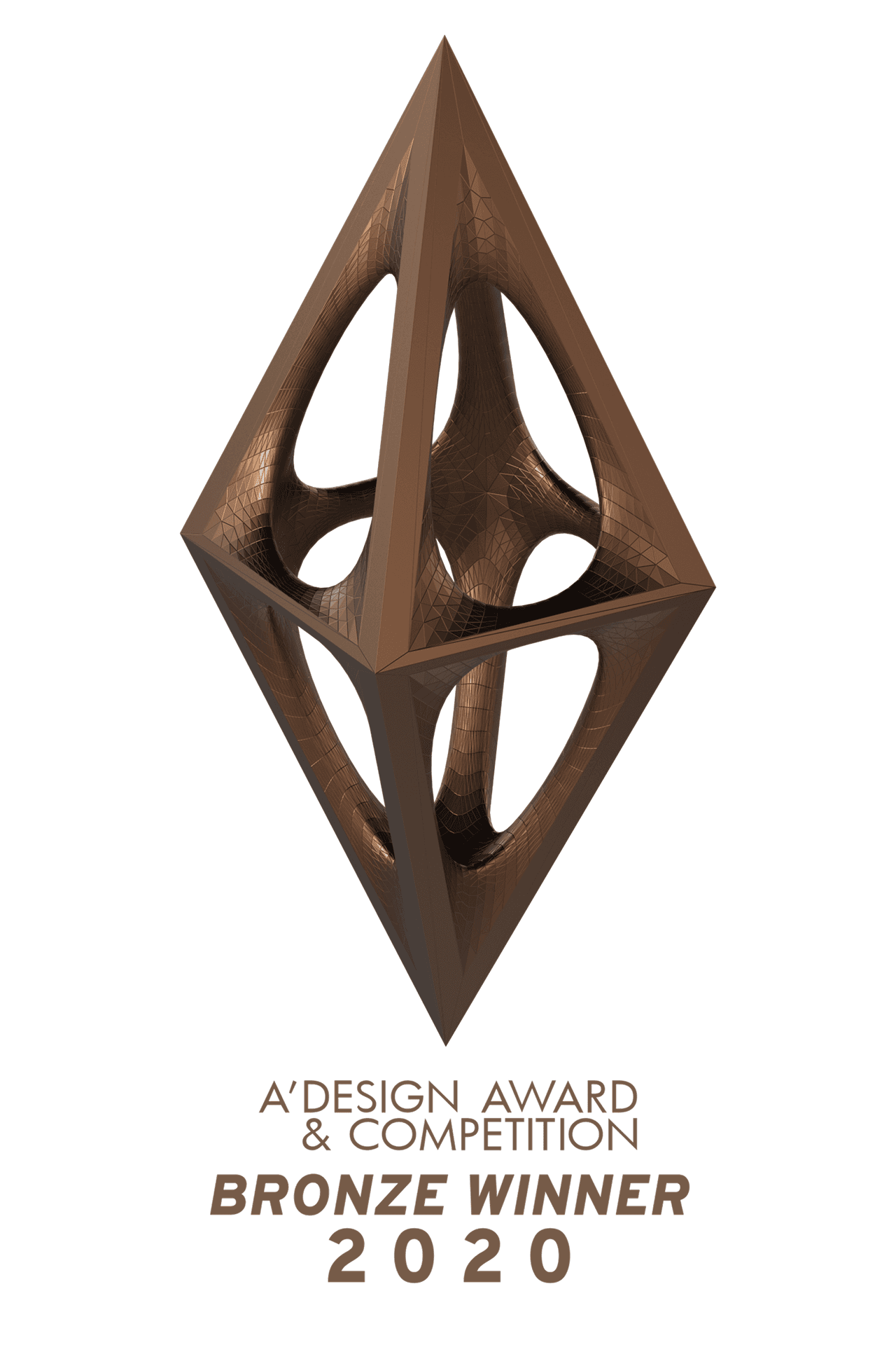 Bronze A’ Design Award 2020 trophy, Interior Space and Exhibition Design category, for the Tbilisi Design Hotel by Marian Vist (Marian Visterniceanu), ImPERFECTION DESIGN