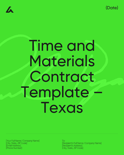 Time and Materials Contract Template – Texas
