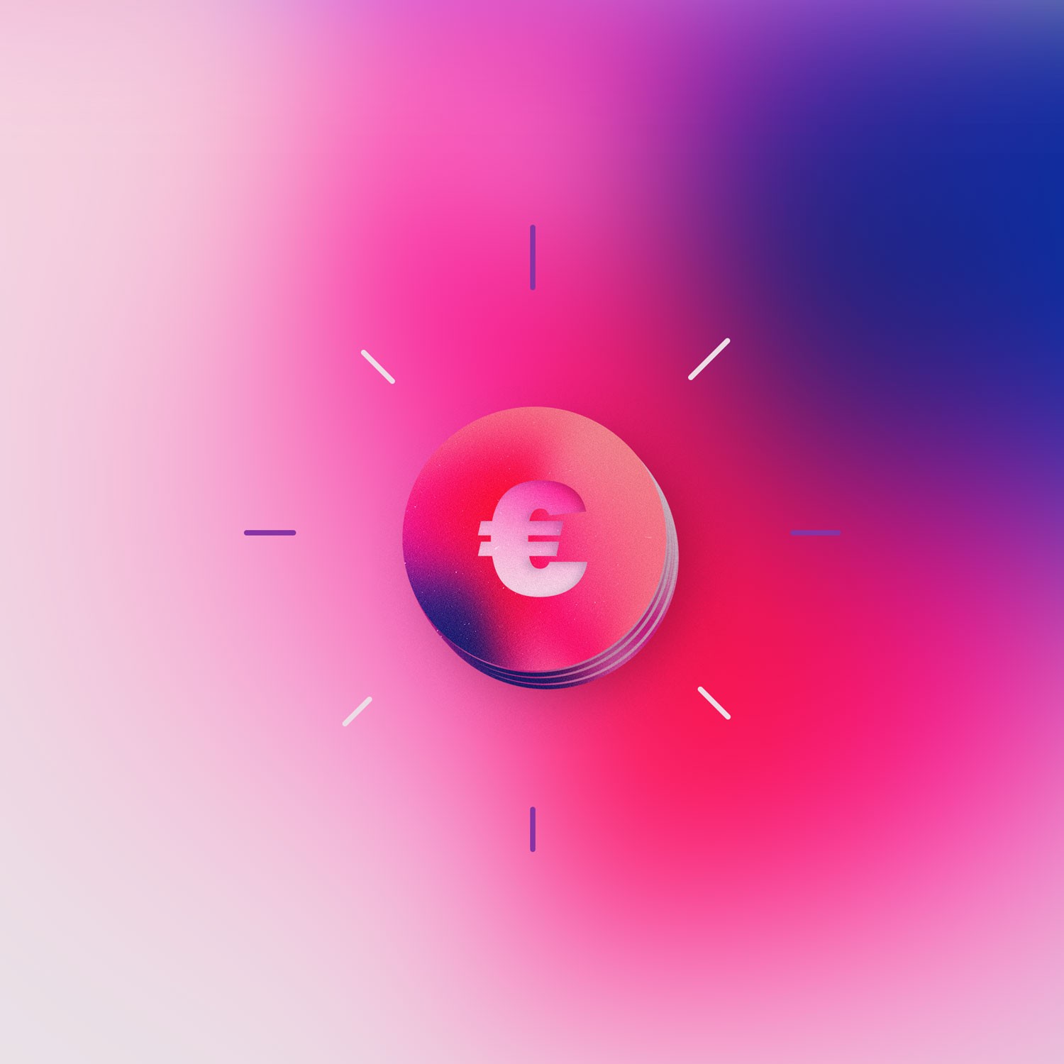 Bunte digitale Illustration auf lila Hintergrund. Links ein gelbes Preisschild mit Euro-Symbol und Münzen, rechts ein Monitor mit einer laufenden Animation. Daneben eine Checkliste – alles im modernen, flächigen Designstil.