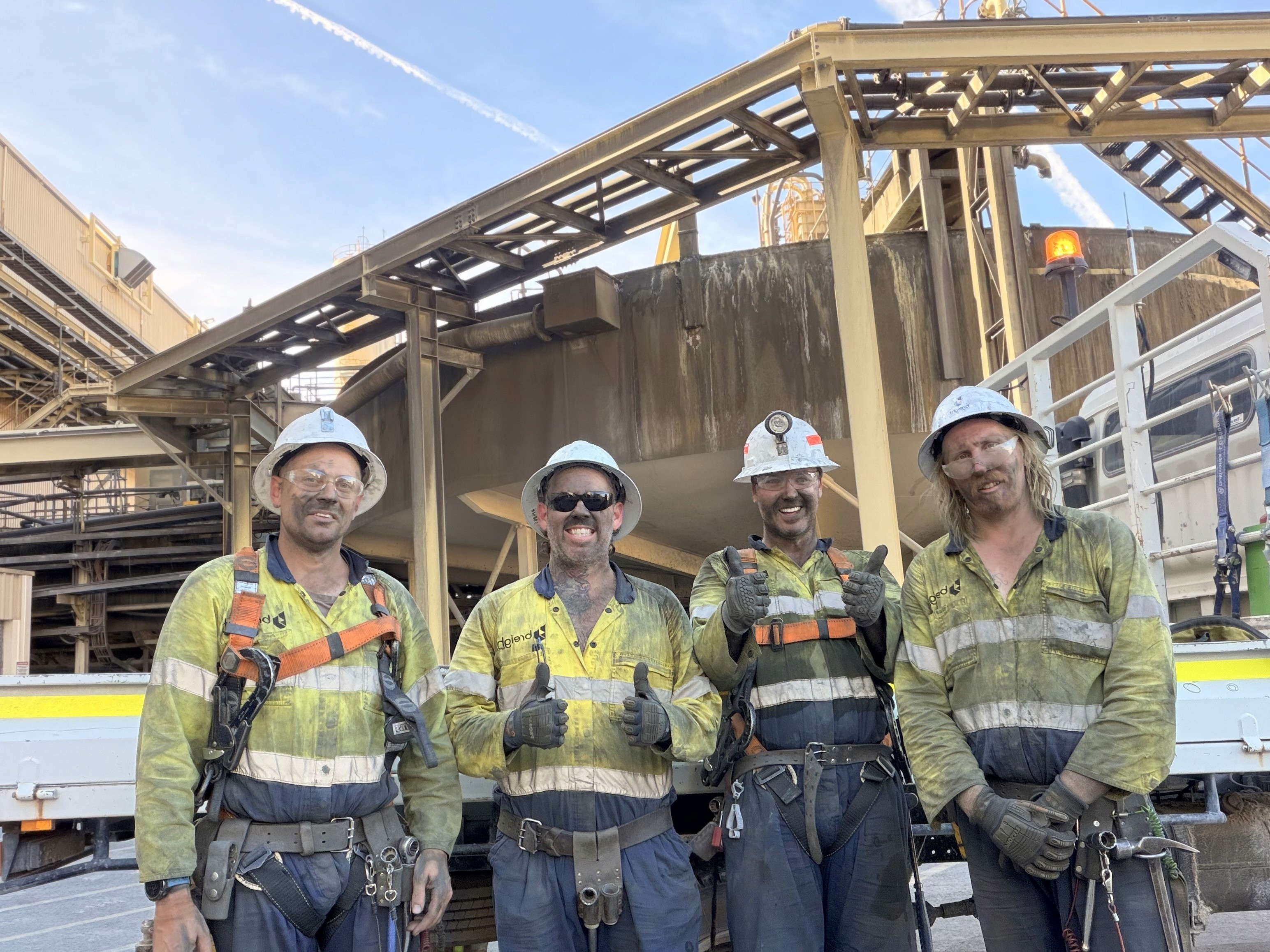 Tom Woodward and colleagues at work. Photo supplied by Tom Woodward.