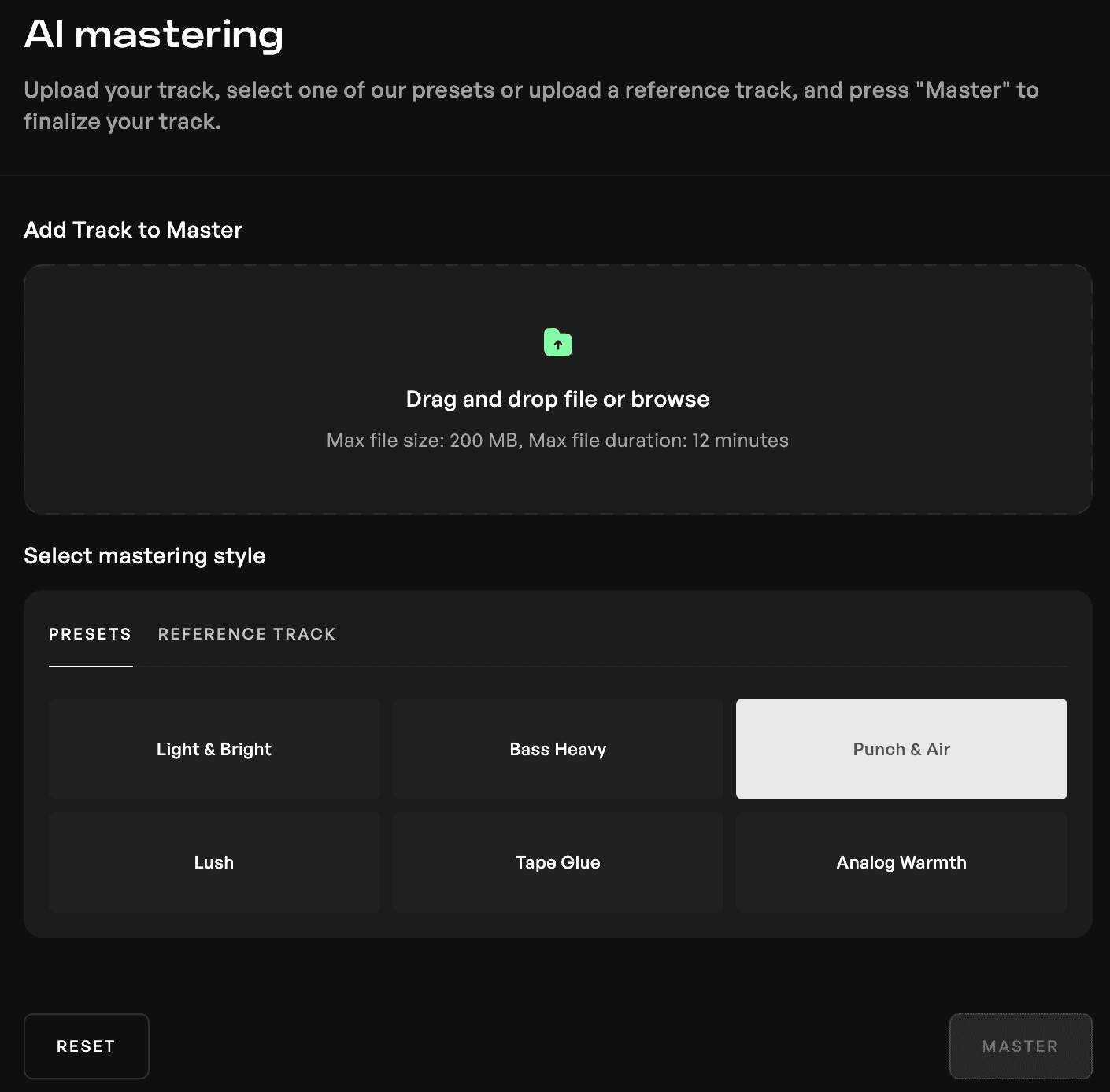 Kits AI Mastering tool