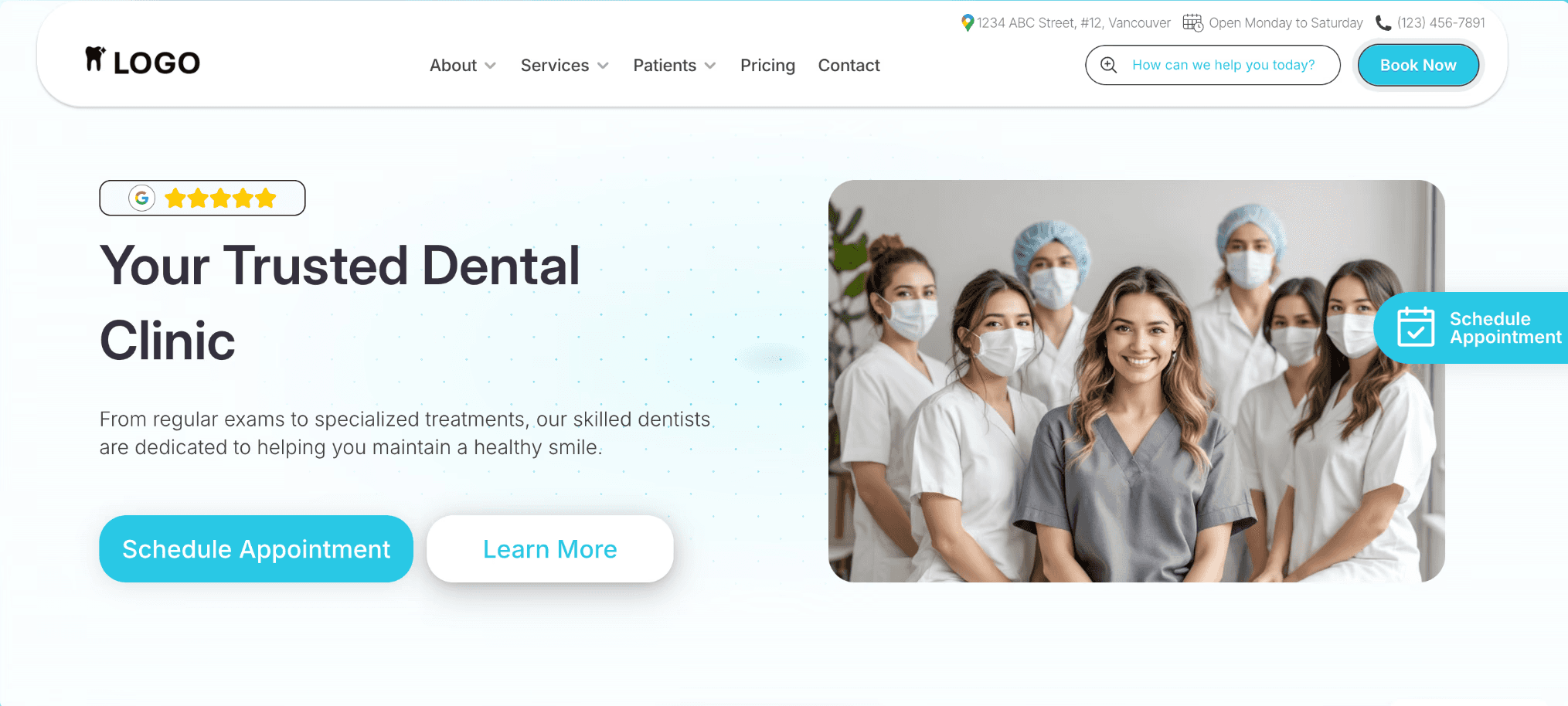 DentalRx Dental Website Template in Framer