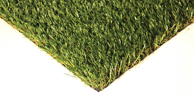 This AGL Grass Kent Fringe artificial turf swatch features synthetic grass blades in field green and olive green.
