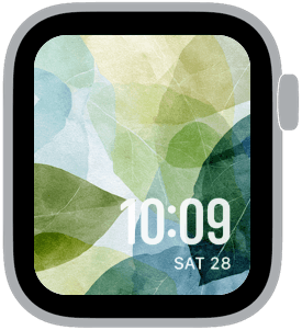verdant wash Apple Watch face preview 3 featuring floral, watercolor, gradient, and spring.