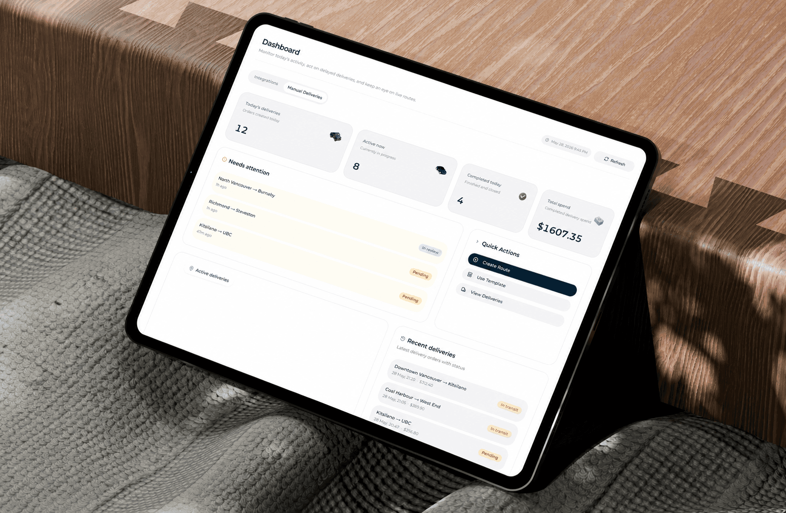A mockup of Freelio's web app