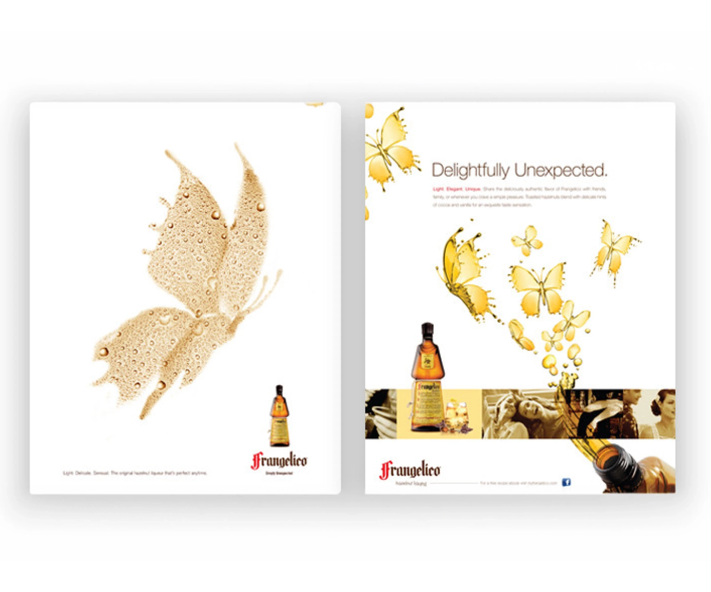 2 Frangelico magazine ads with butterflies