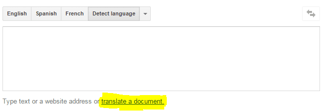 Translate a document with Google Translate