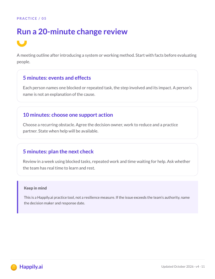 Page 11: A 20-minute change review