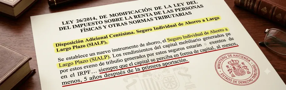 Contrato de Seguro Individual de Ahorro a Largo Plazo (SIALP) garantizando exención fiscal.