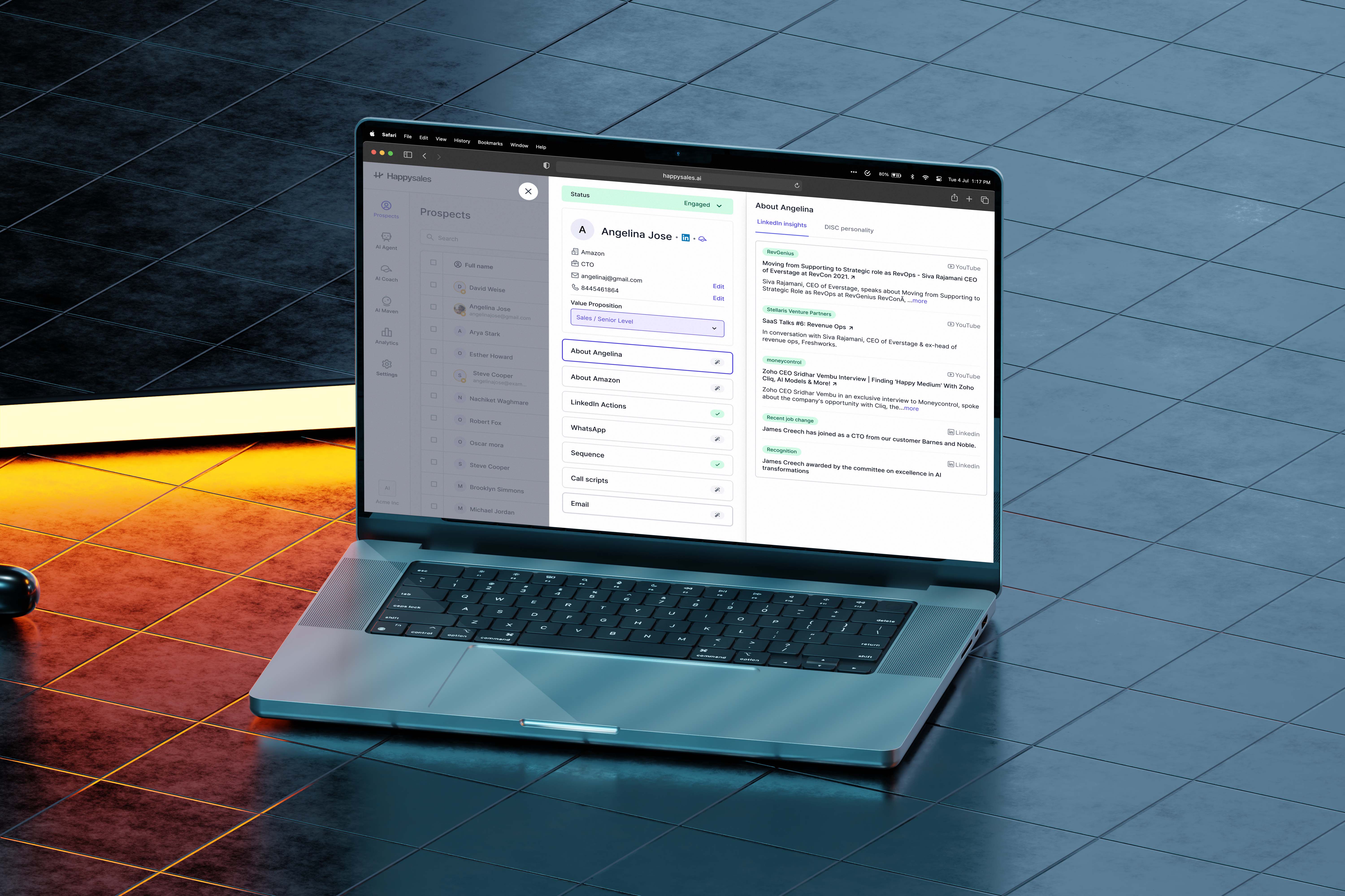 Query builder UI with filters and search results
