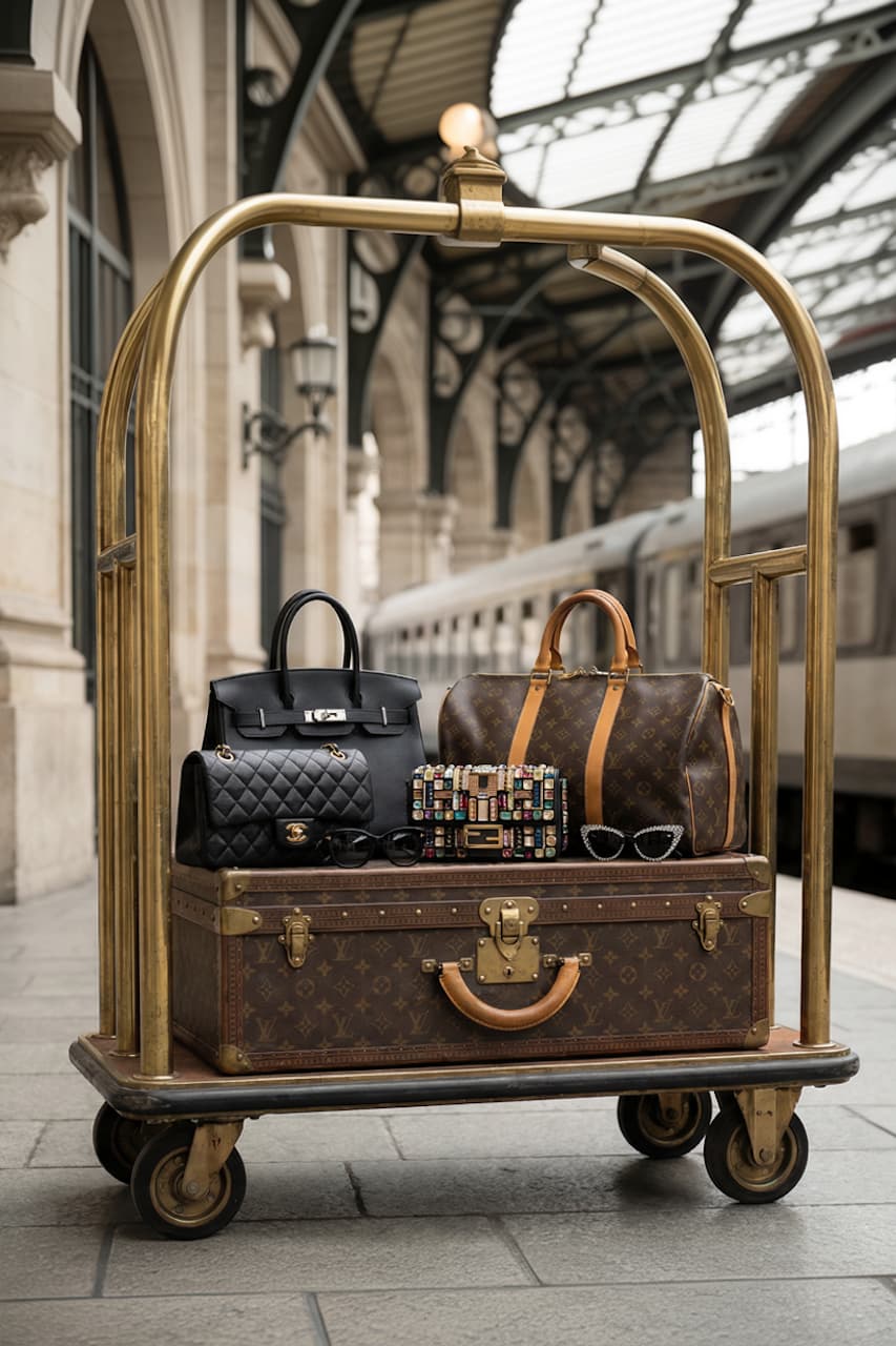 Luxury Travel Icons at the Station