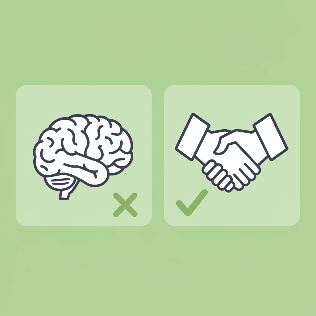 Comparison showing incorrect use of AI (writing papers for students) crossed out on left, versus correct use (AI as research assistant) checked on right