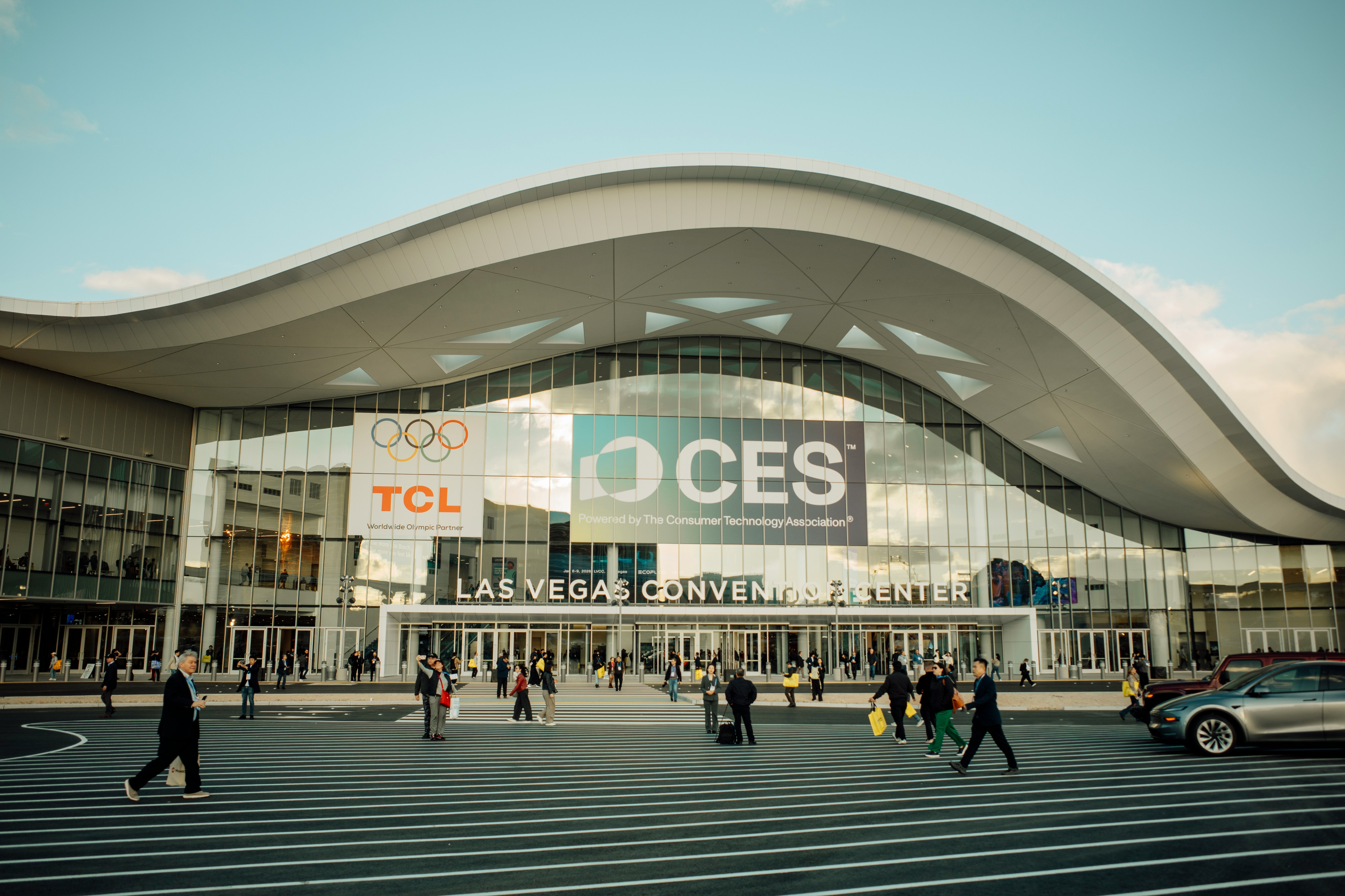 Las vegas convention center with ces branding