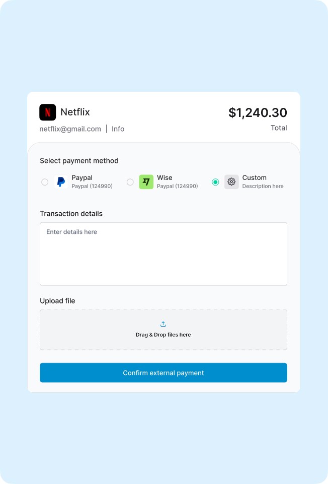 Payment modal Titlepool