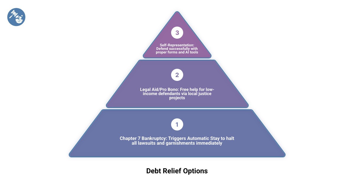 Bankruptcy vs Lawsuit Defense Infographic - respond to debt lawsuit infographic 3_stage_pyramid