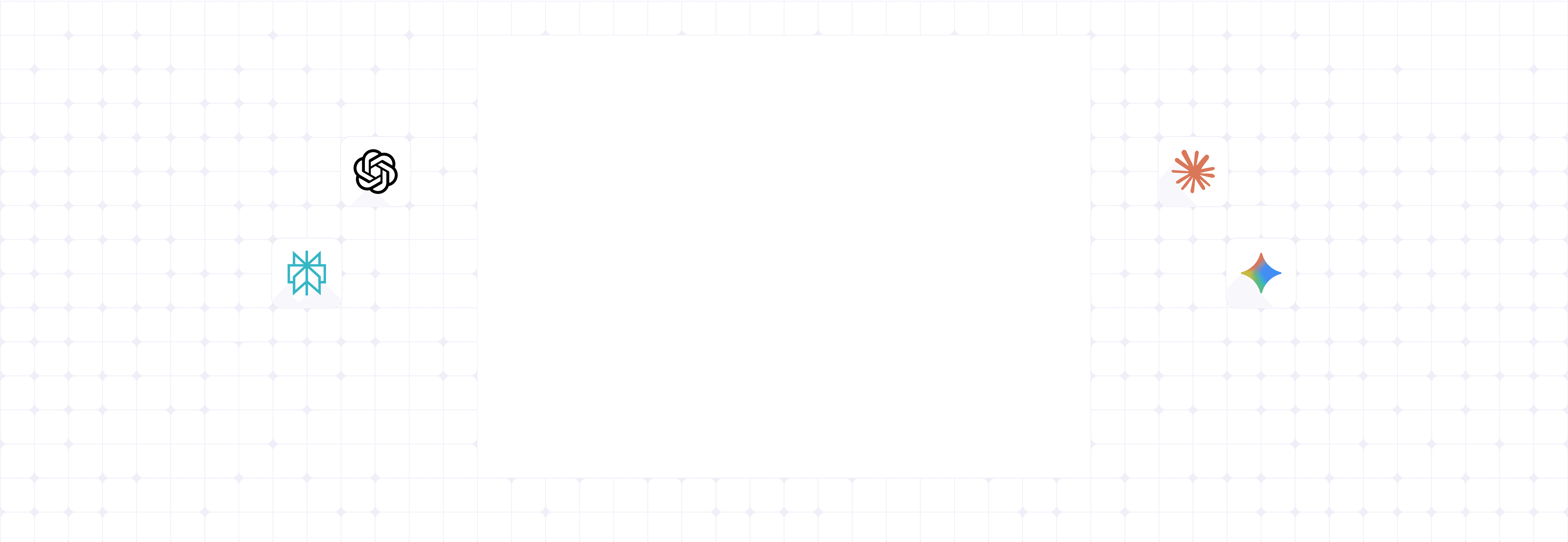 Background battern with common AI company logos