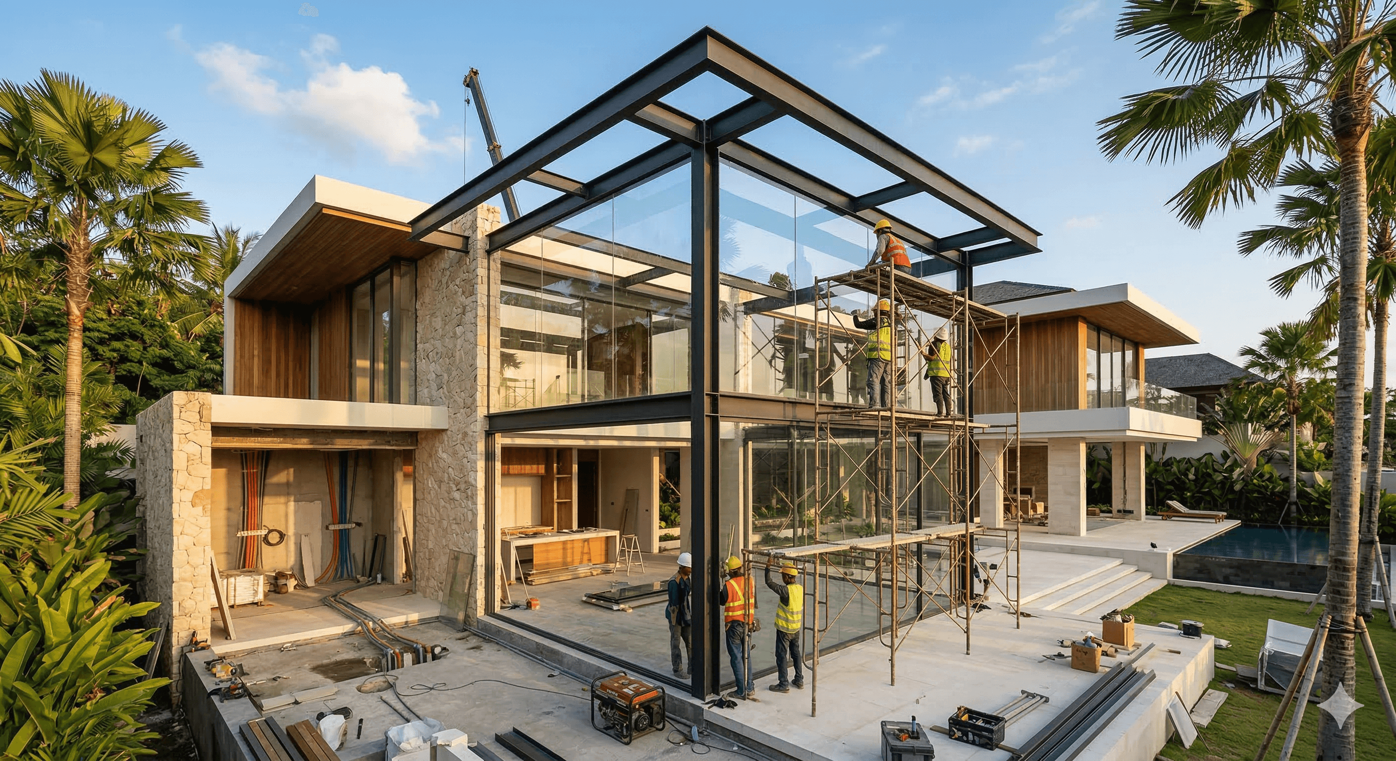 brown and white concrete building near green palm trees during daytime
