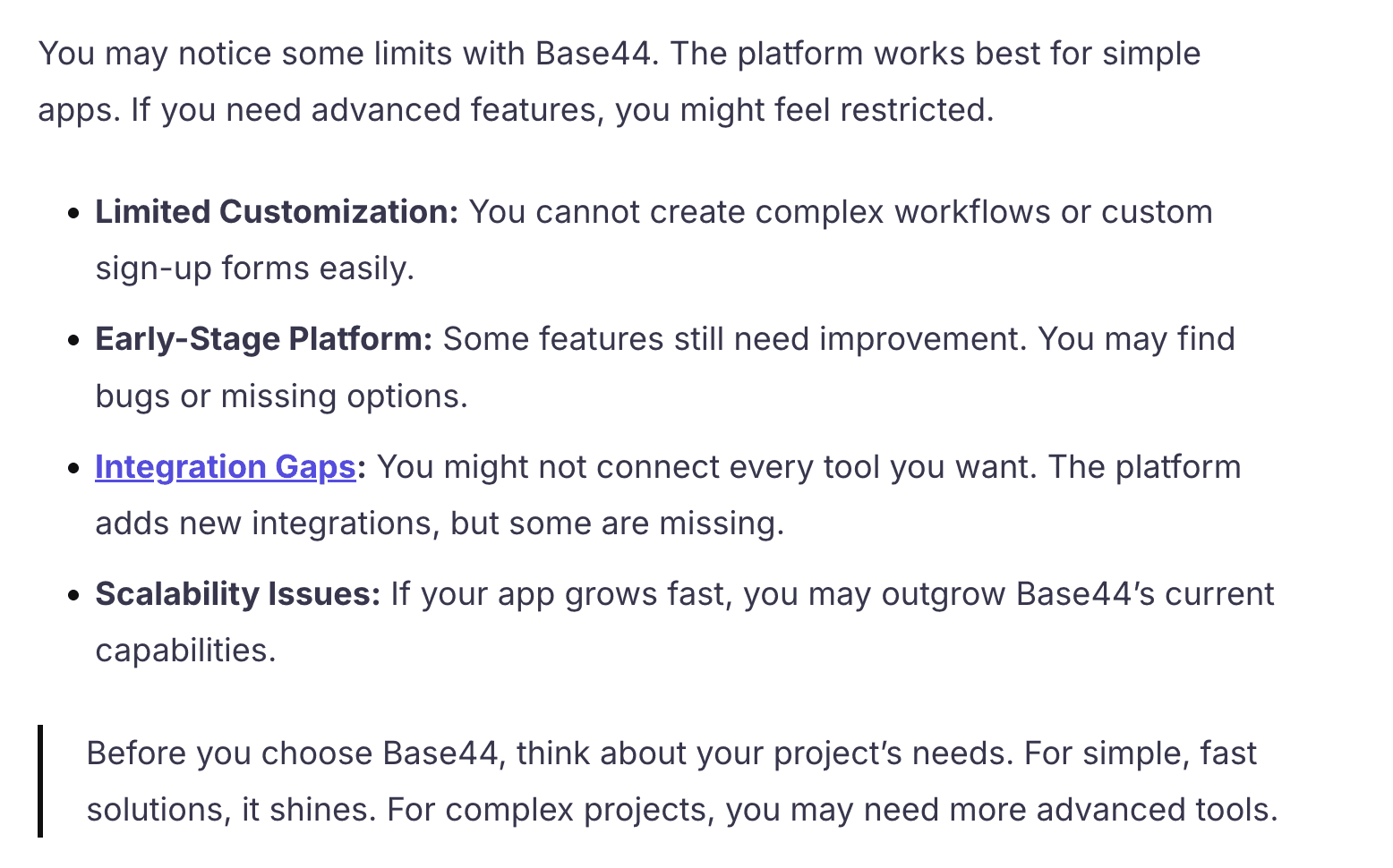 Challenges with Base44 Limited Customization and Code Export Options