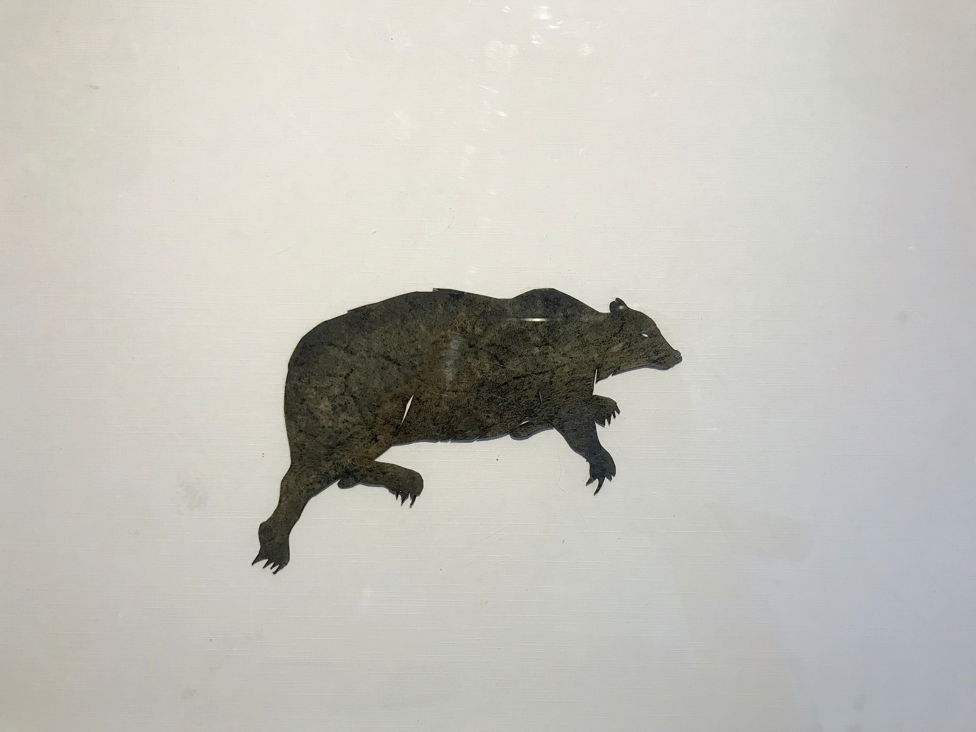 herd of sheep on road painting