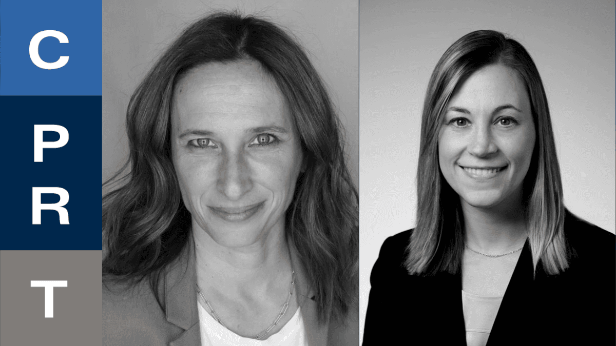 Two professional headshots side by side, with initials "C P R T" to the left.