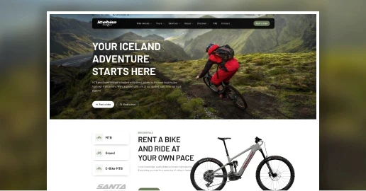 Strona internetowa Icebike Adventures