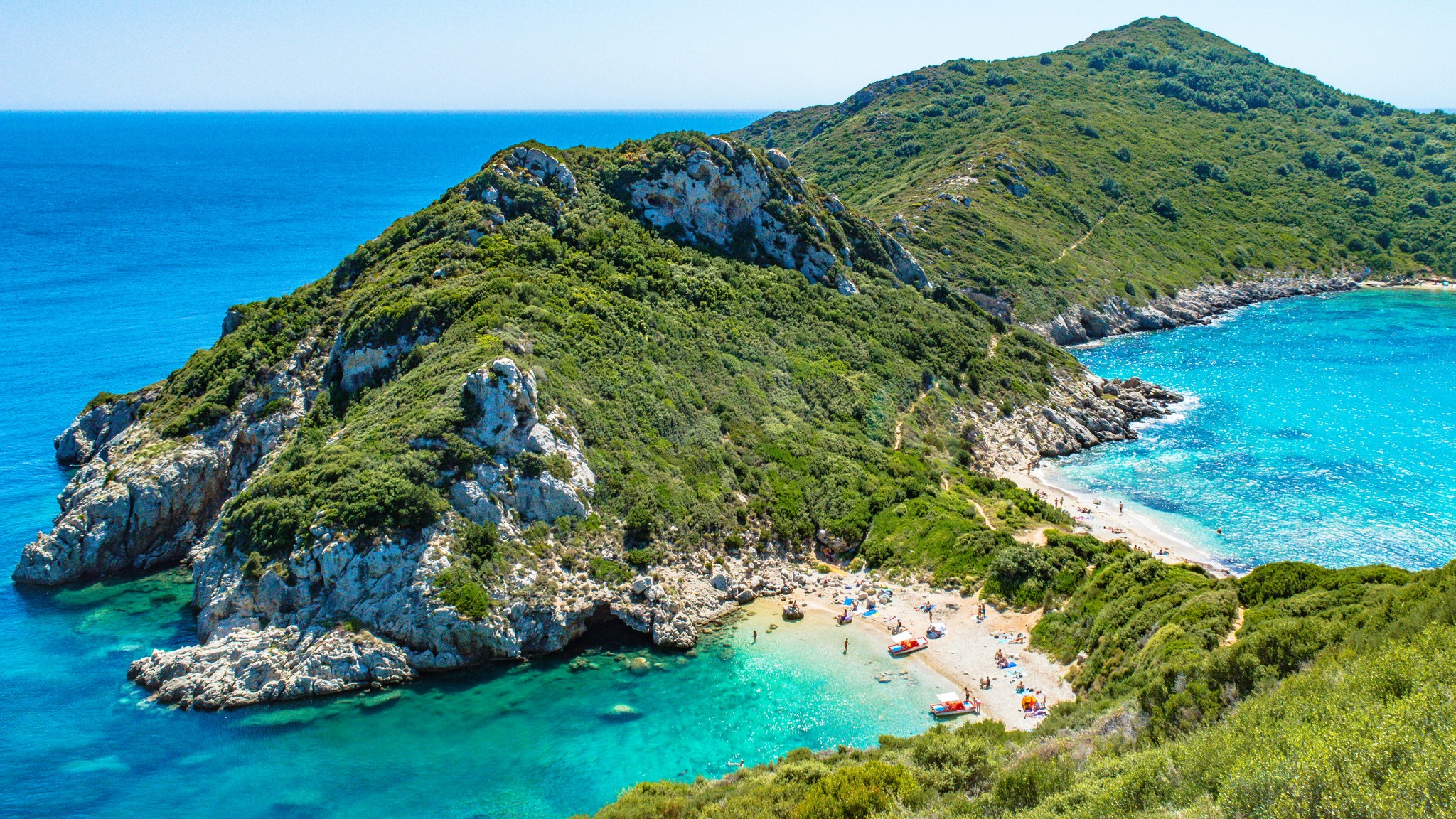 Beach of Kerkira in Greece