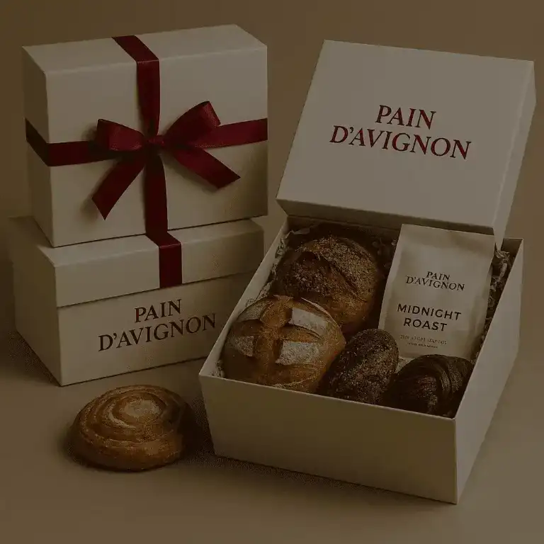 Pain d'Avignon gift boxes and packaged artisan breads