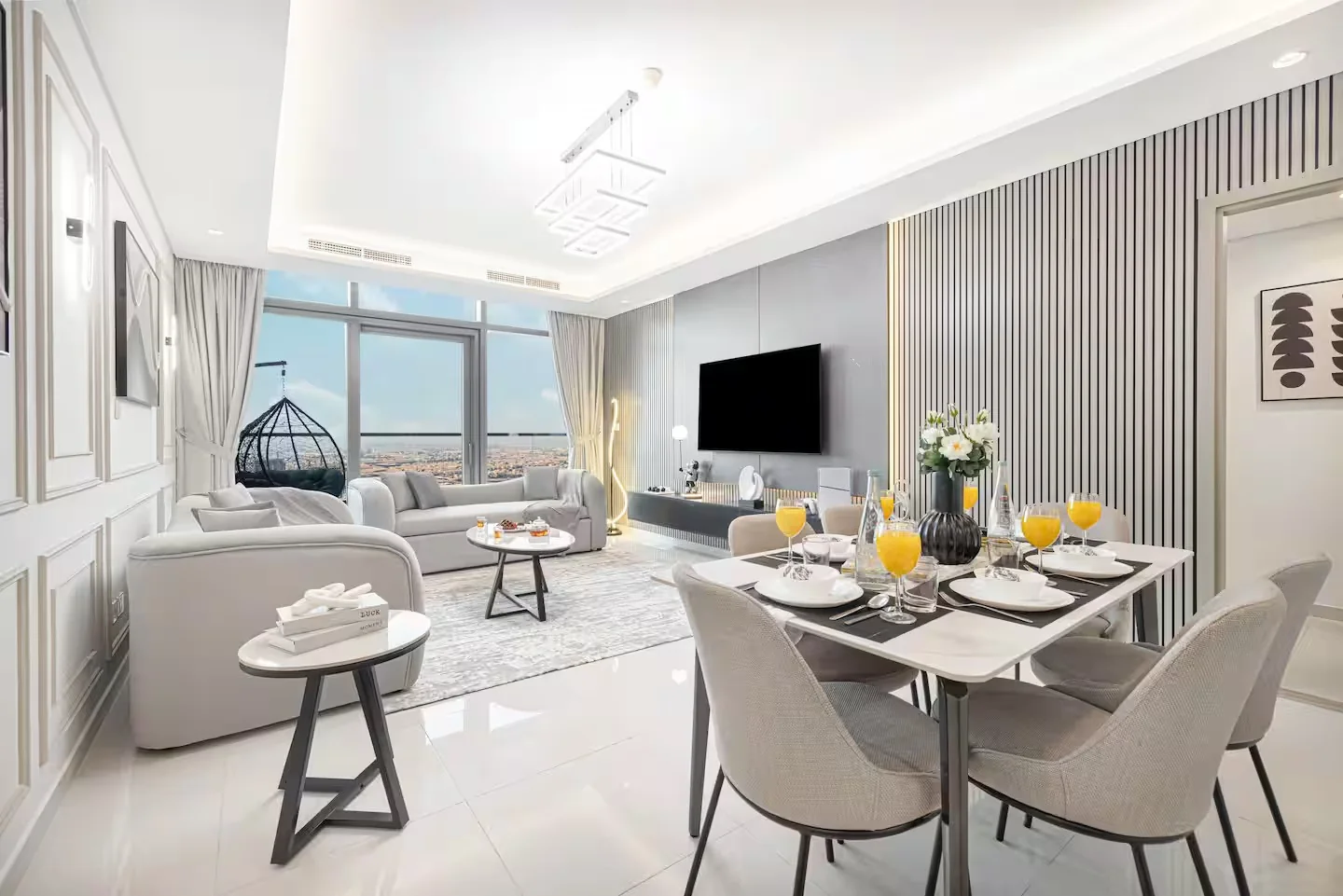 Dining and living area furnished and styled by PROPUP