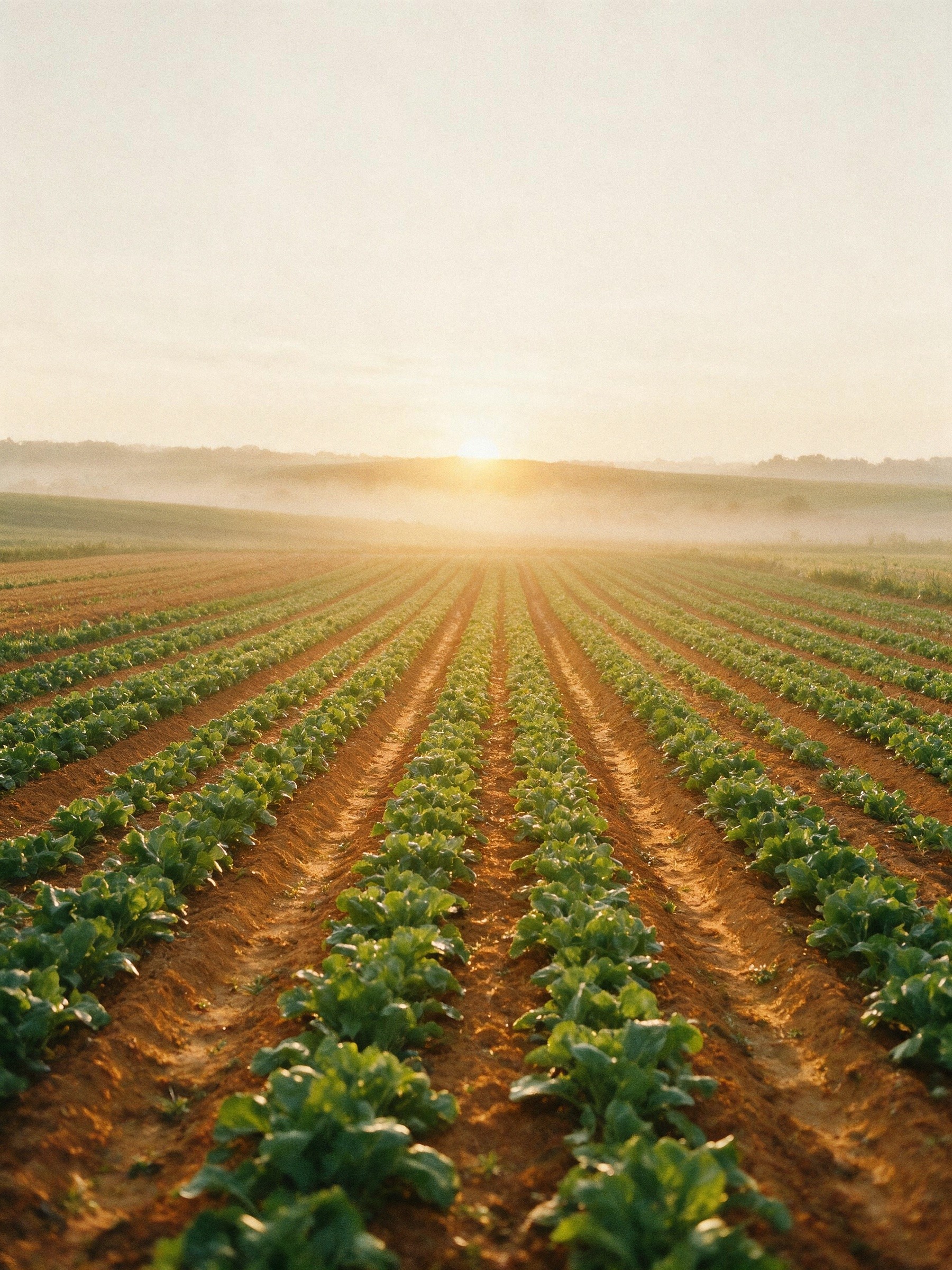 Champ cultivé au lever du soleil
