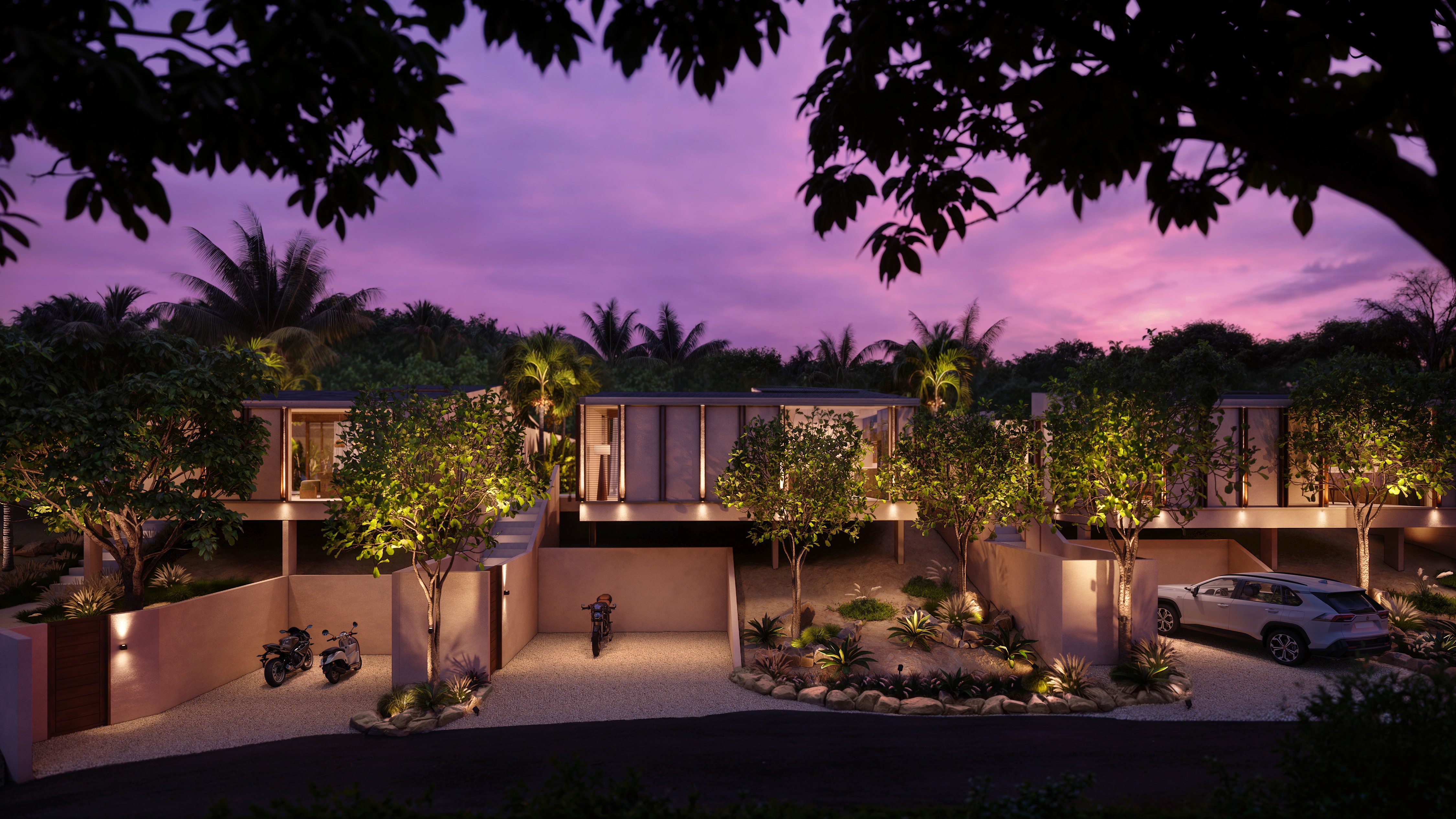 Bamboo lounge with round armchair – The Sky Nest eco-luxury villa in Sidemen Bali