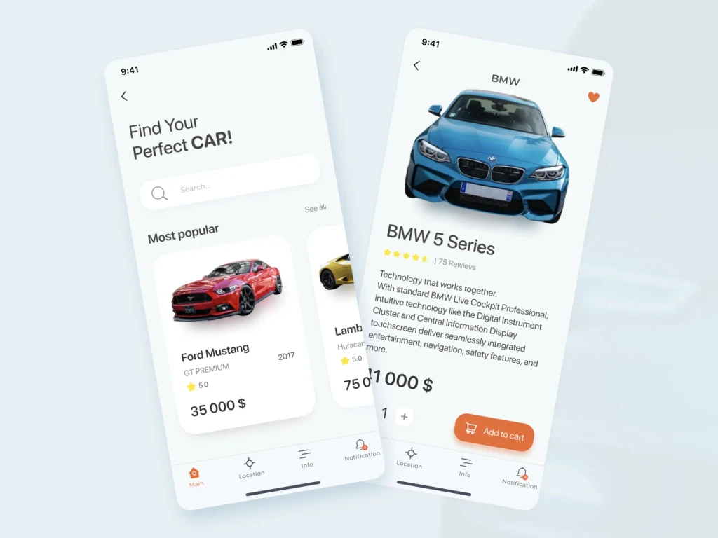 Buy a car application for iOS