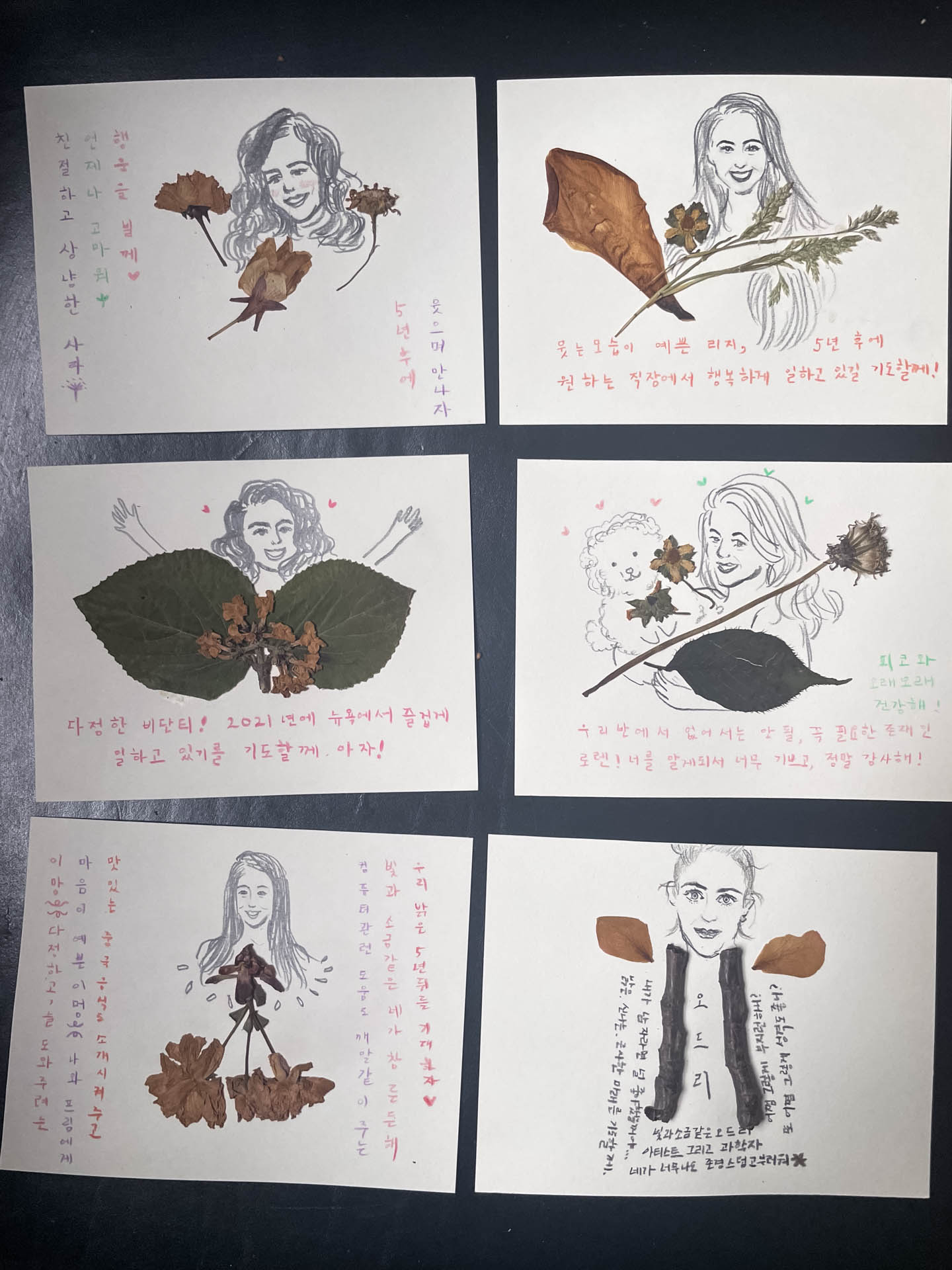 drawings/portraits of students