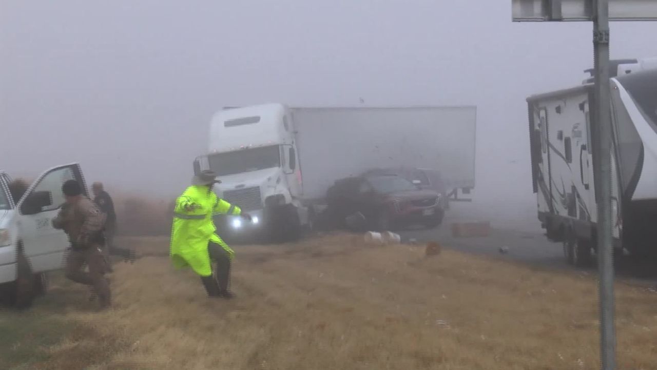 A crash site with a commercial truck surrounded by debris, symbolizing the aftermath of impaired driving.