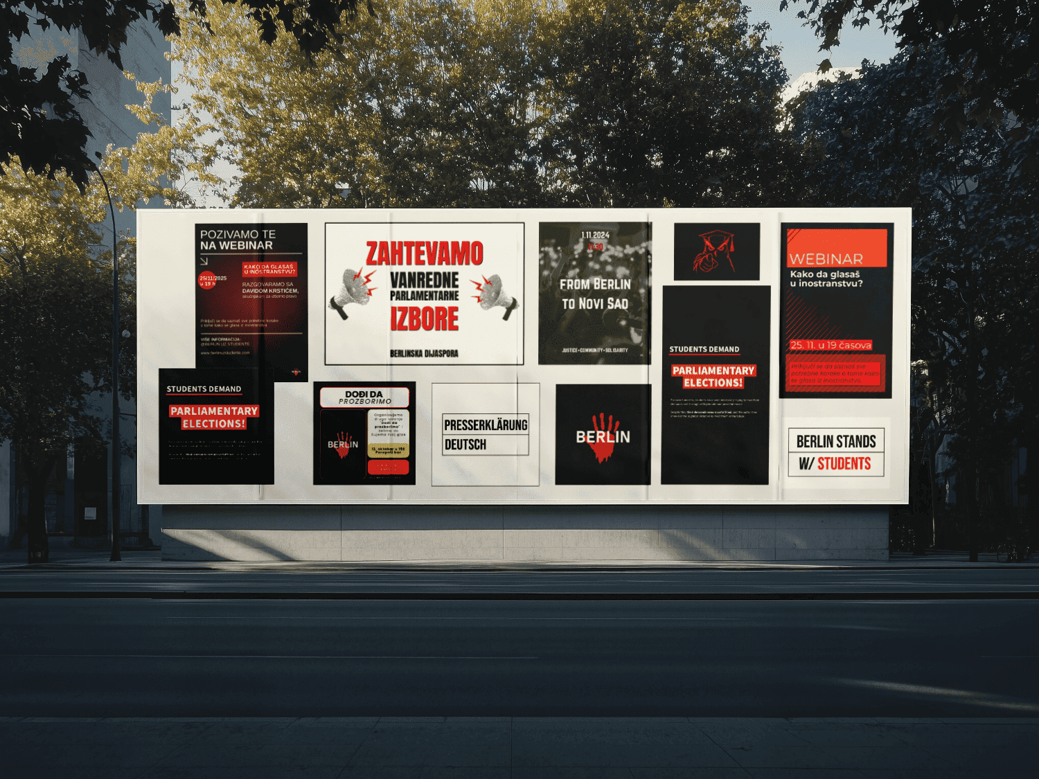 Bilboard with plenty posters