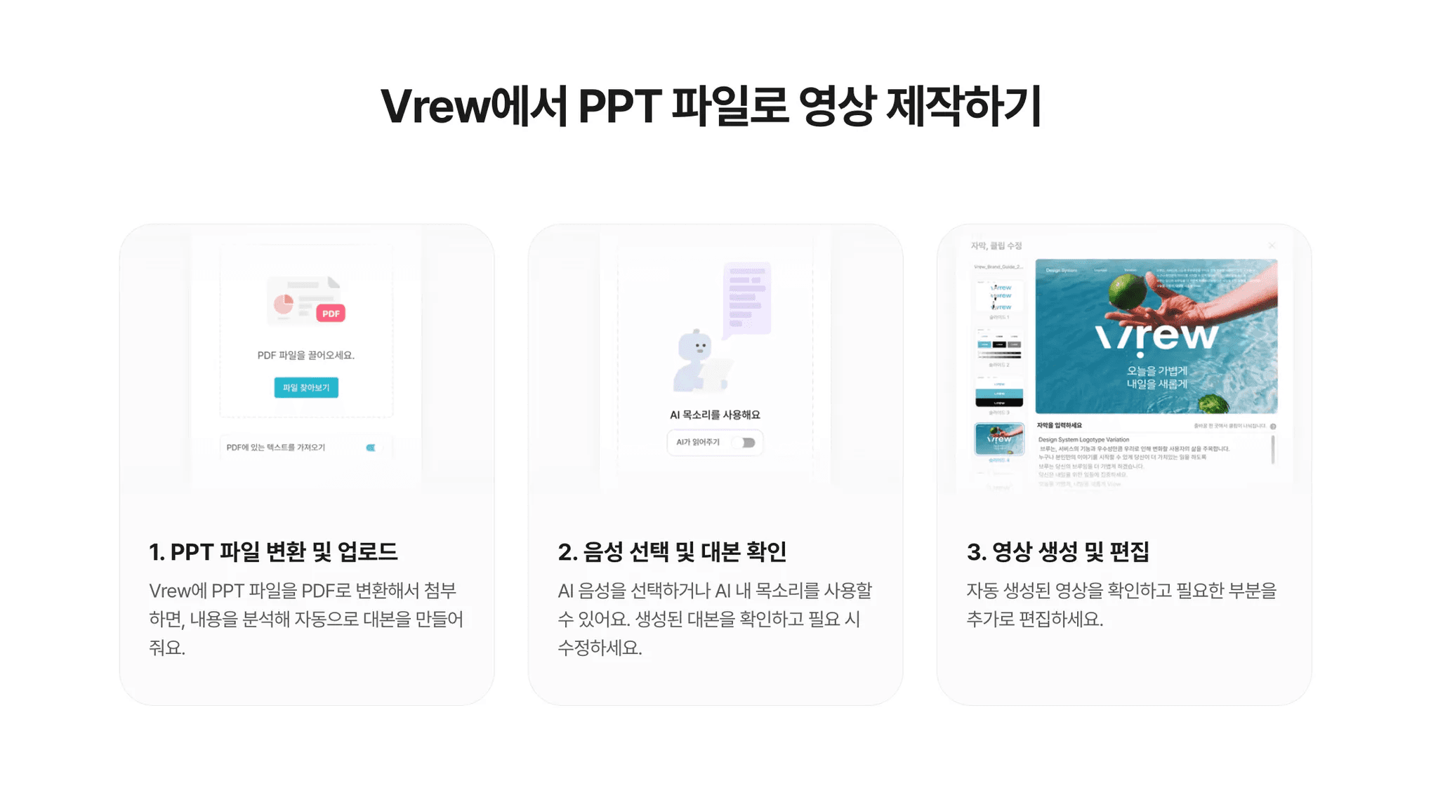 문서(PDF)를 영상으로 제작 할 수 있는 Vrew