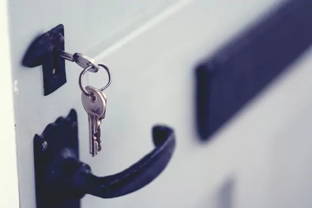 a house key in the lock