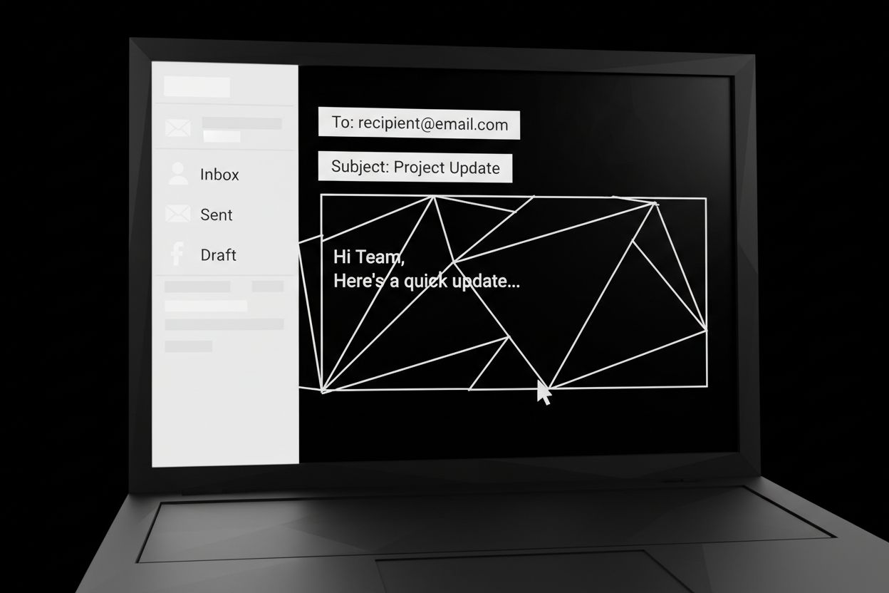 Writing a follow up email on a laptop