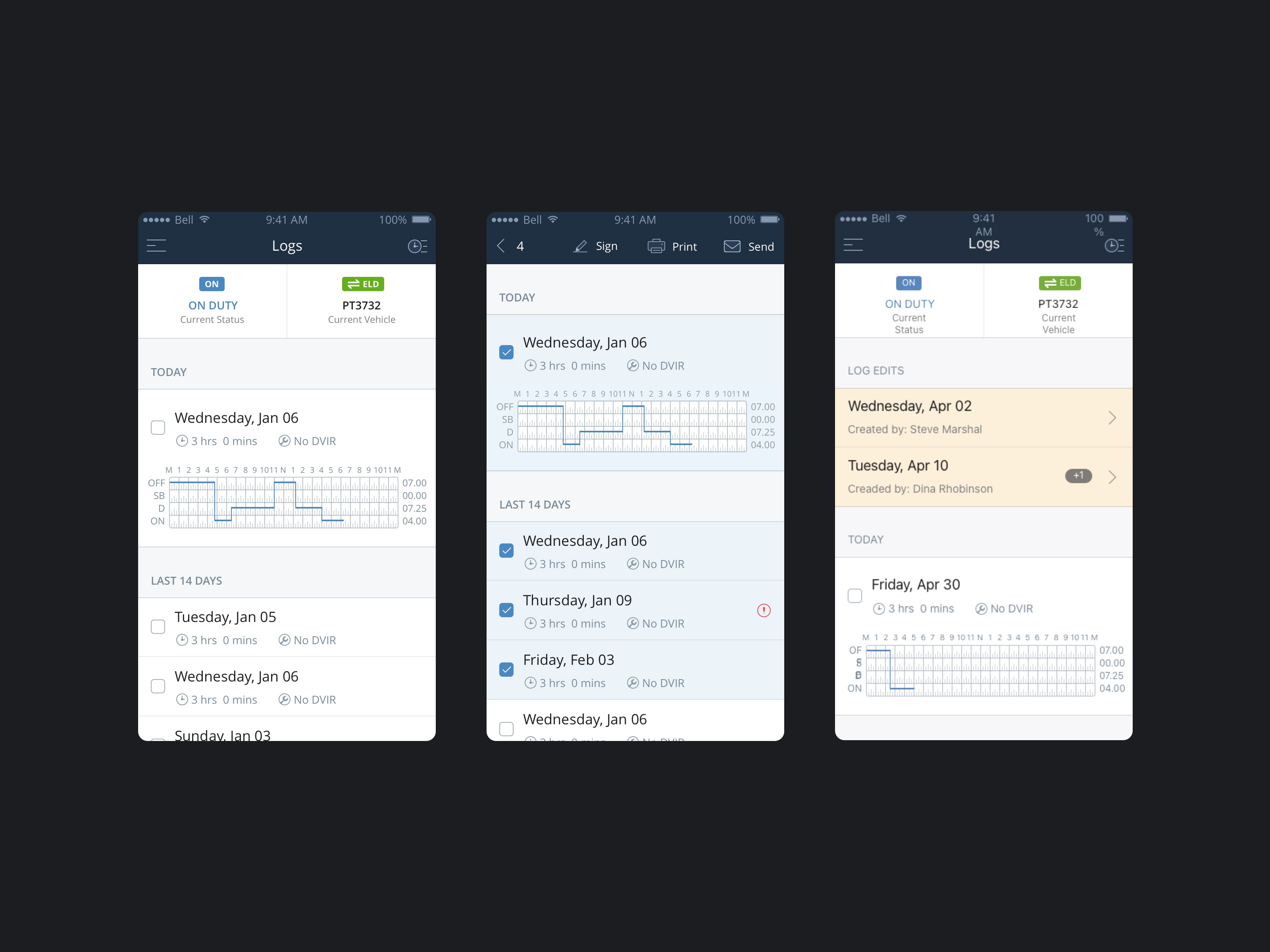 Motive mobile app - managing logs experience for drivers