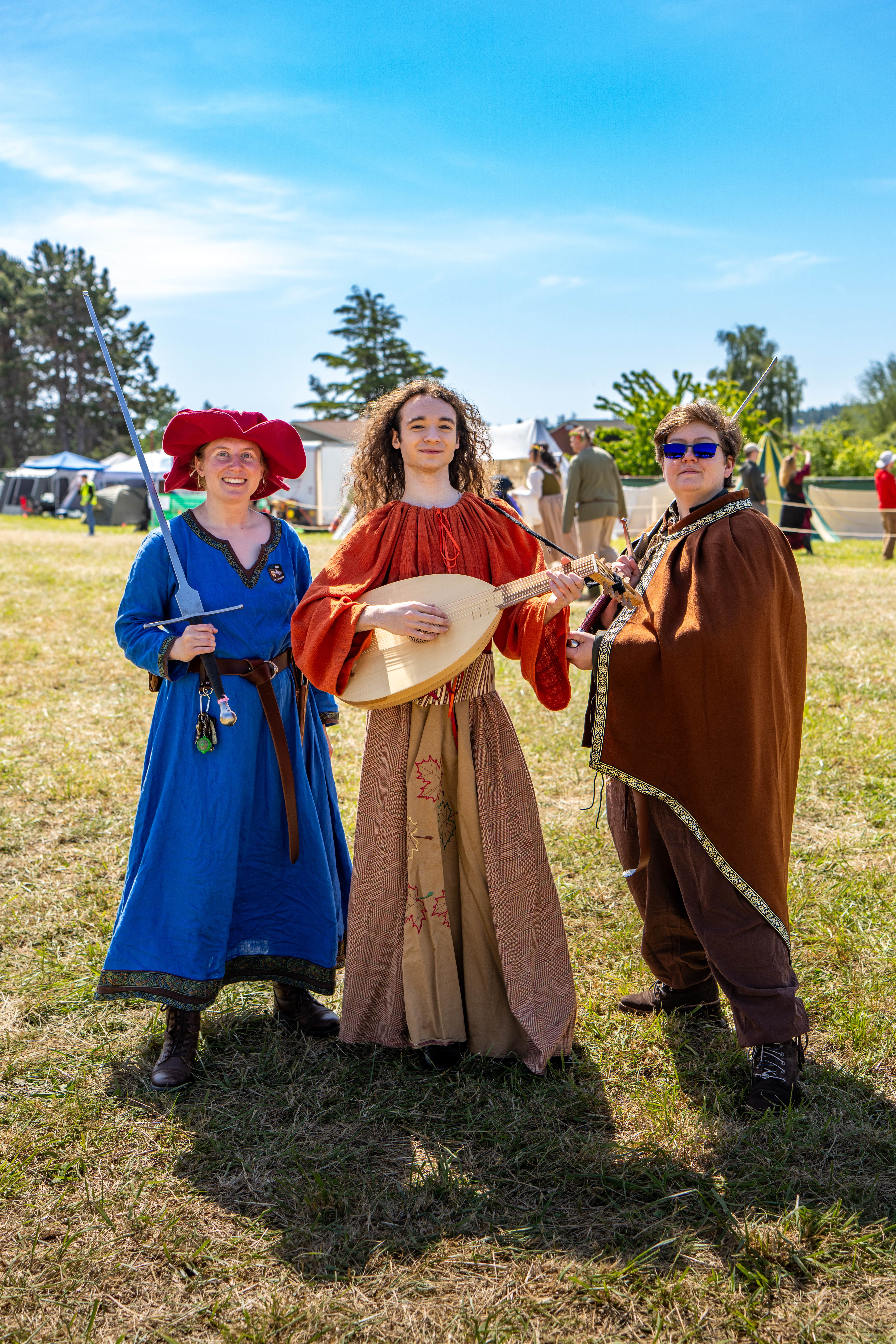 Three musician larks dressed up for ren faire at wrf