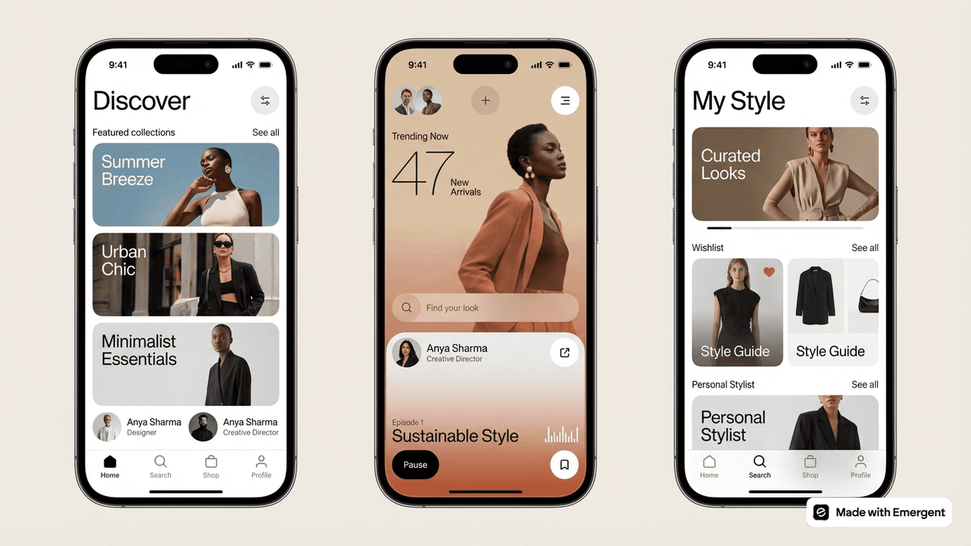 Fashion App Made with Emergent