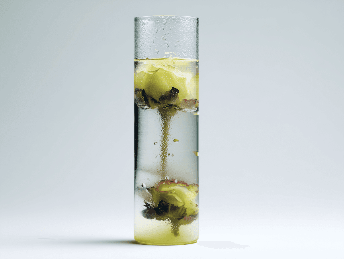 Yellow roses in glass