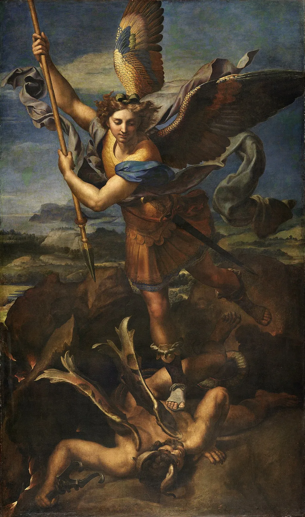 "St. Michael Vanquishing Satan" by Raphael, ca. 1518. This masterwork captures the essence of conquering one's slave minded demons, both literal and metaphorical. St. Michael, poised in celestial armor, doesn't just defeat Satan; he recalibrates the scale of good and evil, power and weakness. Similarly, this section aims to readjust one's perception of what is 'bad,' to see negativity not as a demonic force but as a catalyst. Like St. Michael, one can triumph over internal adversaries—not by avoidance but by thoughtful engagement and understanding.